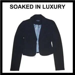 SOAKED IN LUXURY Black puff sleeve front zipper edgy cropped blazer